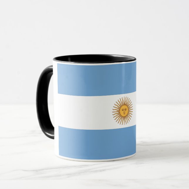 Caneca Black Combo Mug com bandeira da Argentina (Frente Esquerda)