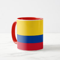 Black Combo Mug com bandeira da Colômbia