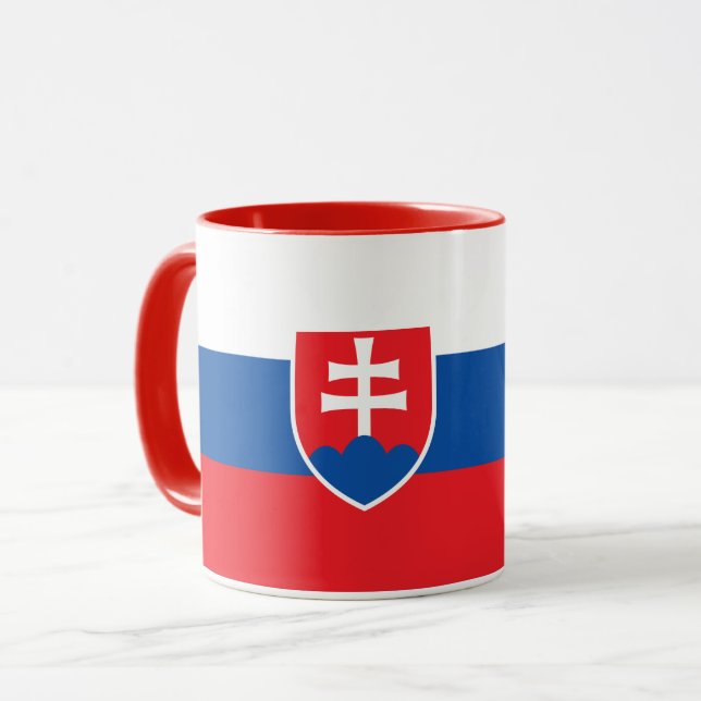Caneca Black Combo Mug com bandeira da Eslováquia (Frente Esquerda)