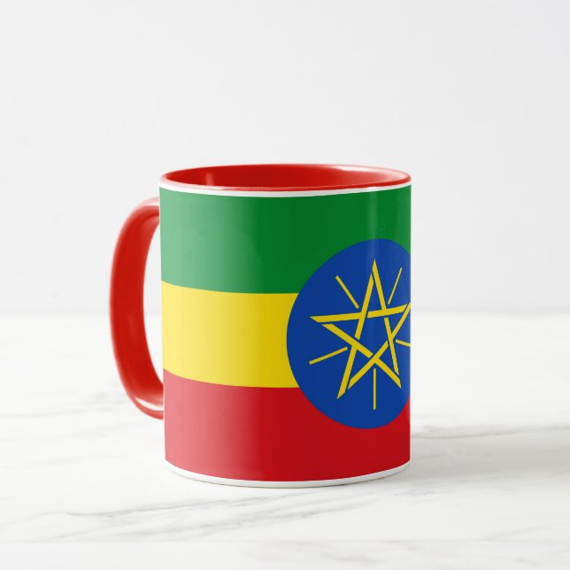 Caneca Black Combo Mug com bandeira da Etiópia (Frente Esquerda)