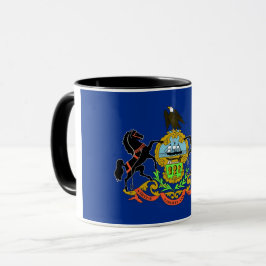 Caneca Black Combo Mug com bandeira da Pensilvânia, EUA