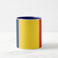 Black Combo Mug com bandeira da Romênia