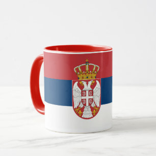 Caneca Black Combo Mug com bandeira da Sérvia