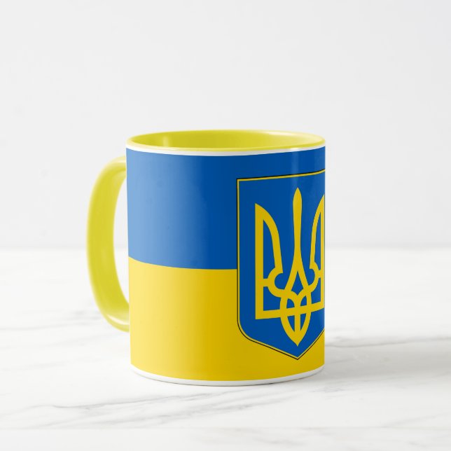 Caneca Black Combo Mug com bandeira da Ucrânia (Frente Esquerda)