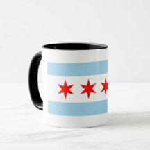 Black Combo Mug com bandeira de Chicago, EUA