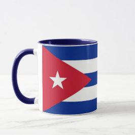 Caneca Black Combo Mug com bandeira de Cuba