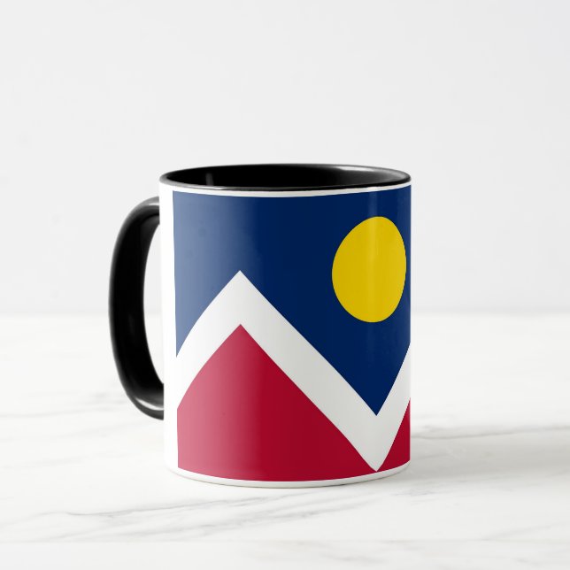 Caneca Black Combo Mug com bandeira de Denver, EUA (Frente Esquerda)