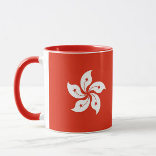 Caneca Black Combo Mug com bandeira de Hong Kong