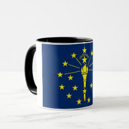 Caneca Black Combo Mug com bandeira de Indiana, EUA