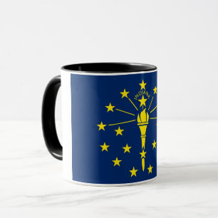 Caneca Black Combo Mug com bandeira de Indiana, EUA