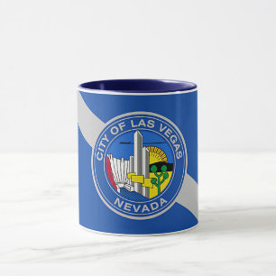 Caneca Black Combo Mug com bandeira de Las Vegas, EUA