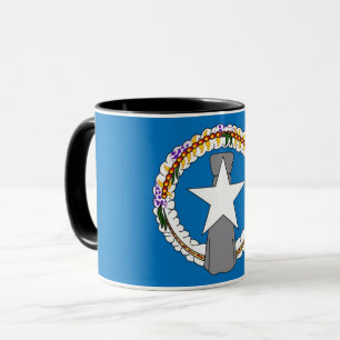 Caneca Black Combo Mug com bandeira de Mariana Norte, EUA