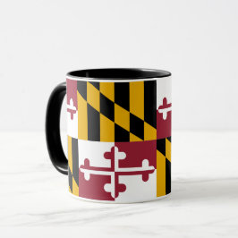 Caneca Black Combo Mug com bandeira de Maryland, EUA