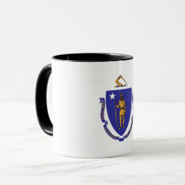 Caneca Black Combo Mug com bandeira de Massachusetts, EUA