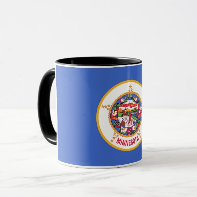 Caneca Black Combo Mug com bandeira de Minnesota, EUA (Frente Esquerda)
