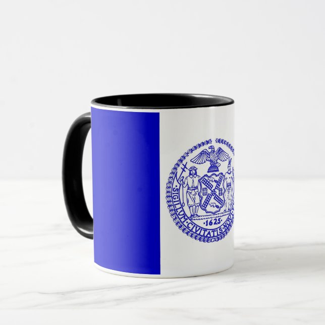 Caneca Black Combo Mug com bandeira de Nova Iorque, EUA (Frente Esquerda)