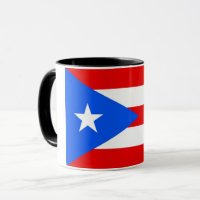 Black Combo Mug com bandeira de Porto Rico, EUA