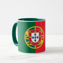 Black Combo Mug com bandeira de Portugal