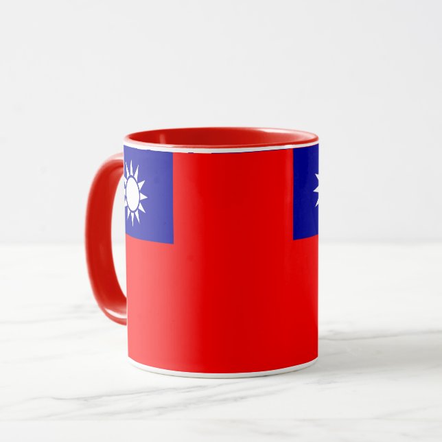 Caneca Black Combo Mug com bandeira de Taiwan (Frente Esquerda)
