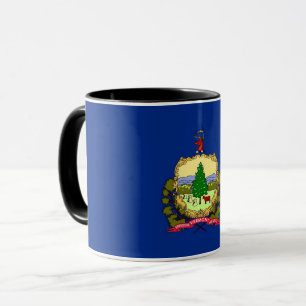 Caneca Black Combo Mug com bandeira de Vermont, EUA