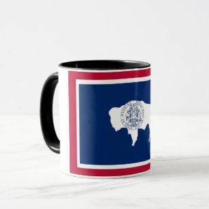 Caneca Black Combo Mug com bandeira de Wyoming, EUA