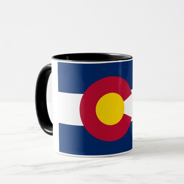 Caneca Black Combo Mug com bandeira do Colorado, EUA (Frente Esquerda)