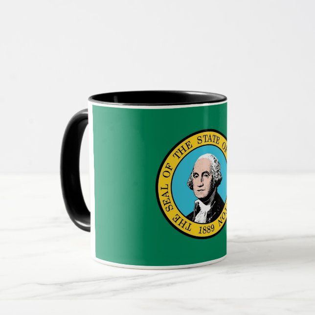 Caneca Black Combo Mug com bandeira do Estado de Washingt (Frente Esquerda)