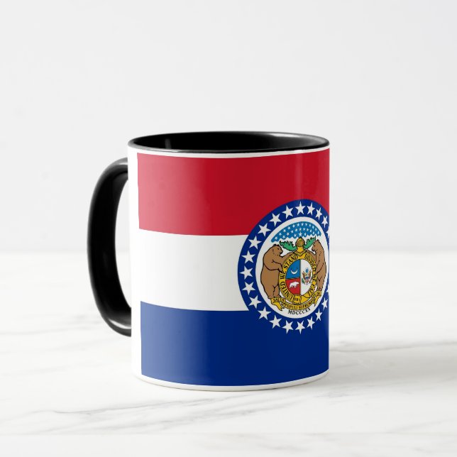 Caneca Black Combo Mug com bandeira do Missouri, EUA (Frente Esquerda)