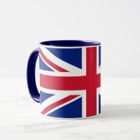 Black Combo Mug com bandeira do Reino Unido