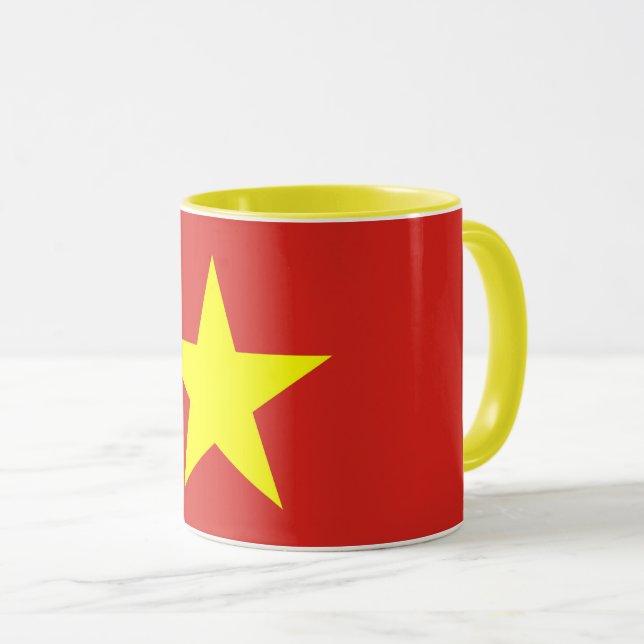 Caneca Black Combo Mug com bandeira do Vietname (Frente Esquerda)