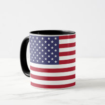 Black Combo Mug com bandeira dos EUA