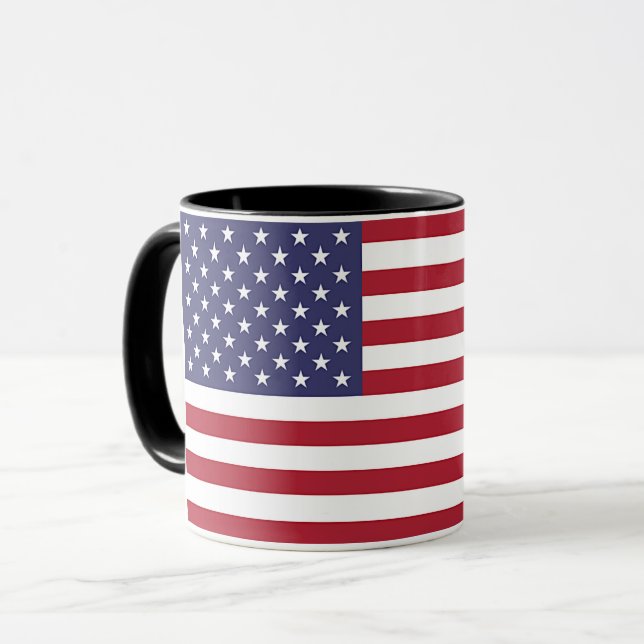 Caneca Black Combo Mug com bandeira dos EUA (Frente Esquerda)