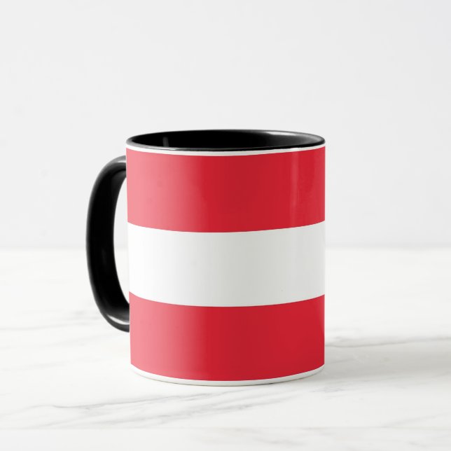 Caneca Black Combo Mug com pavilhão da Áustria (Frente Esquerda)
