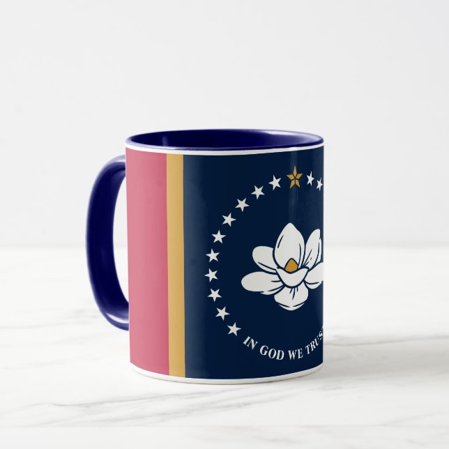 Caneca Black Combo Mug with flag of Mississippi, USA (Frente Esquerda)