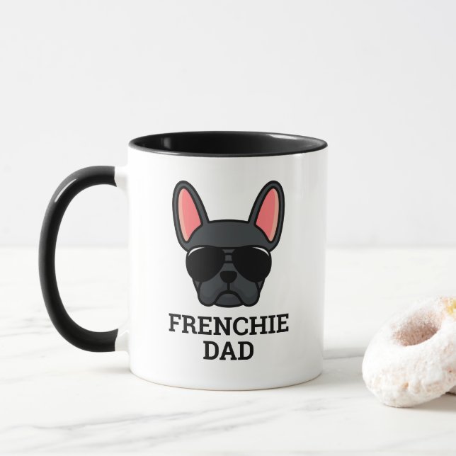 Caneca Black French Bulhdog Frenchie Dog Pai Mug (Com Donut)