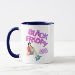 Caneca Black Friday Mug-Blue & White Coffee Cup | 40% OFF