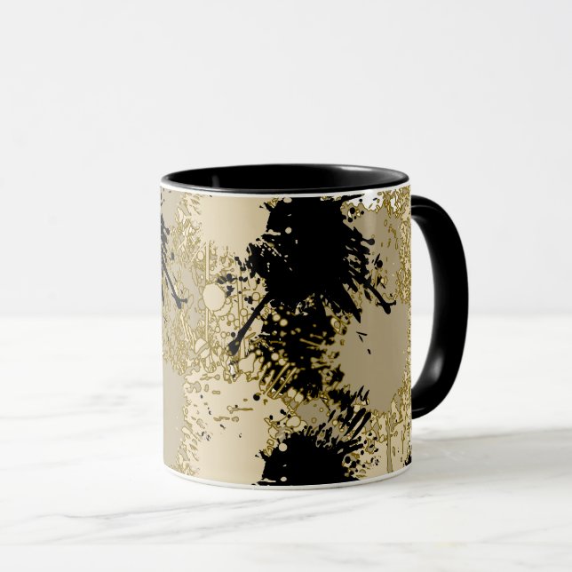 Caneca Black & Gold Marble Mug — Art in Every Sip (Frente Esquerda)