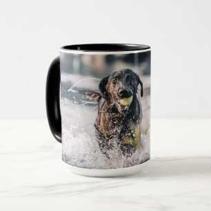 Caneca Black Labrador Joga Busca Na Água