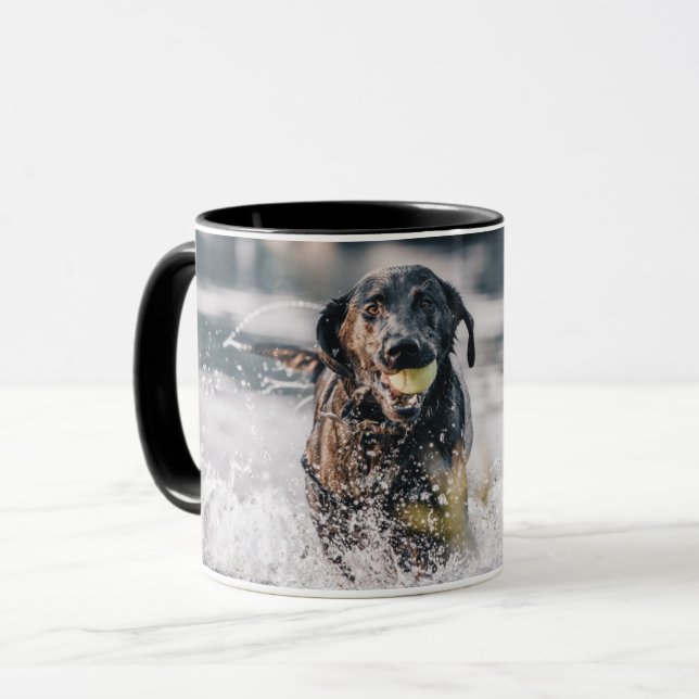 Caneca Black Labrador Joga Busca Na Água (Frente Esquerda)