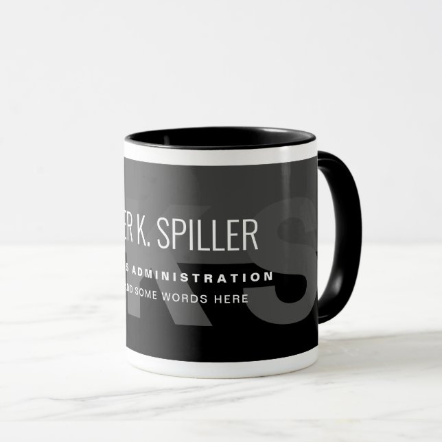 Caneca Black Moderna Profissão Café Mug com Nome (Frente Esquerda)