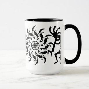 Caneca Black N White Southwest Kokopelli Tribal Sun