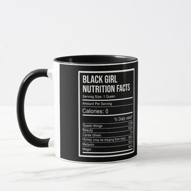 Caneca Black Queen Black Girls Nutrition Facts Friends (Esquerda)