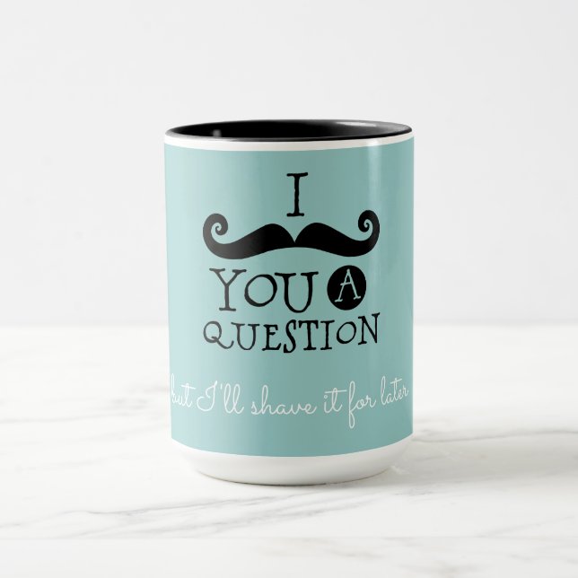 Caneca Black Robin Egg Blue Mustache Humor (Centro)