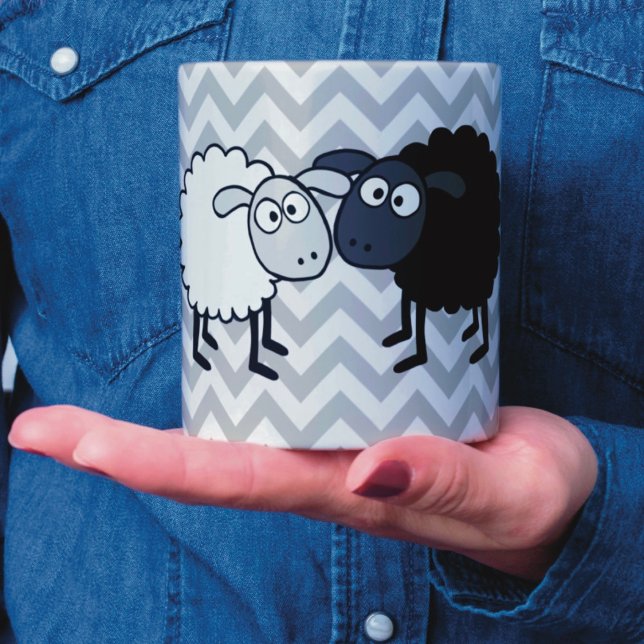 Caneca Black Sheep White Sheep Black 11 oz Combo Mug (Criador carregado)