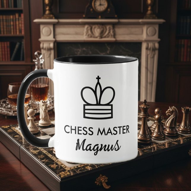 Caneca Black & white coffee mug gift for chess player (chess mug)