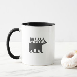 Caneca Black & White Mama Bear Silhouette