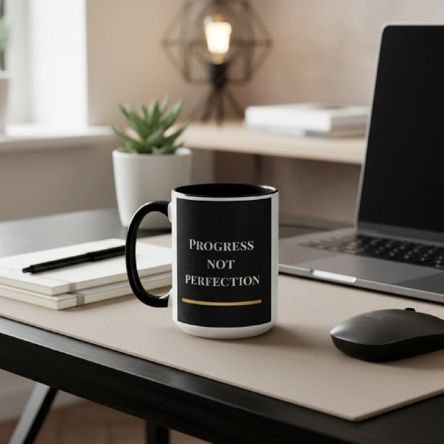 Caneca Black & White Modern Motivational  (Criador carregado)