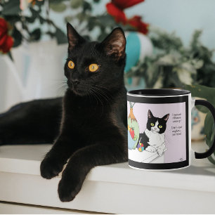 Caneca Black White Tuxedo Engraçado Gato