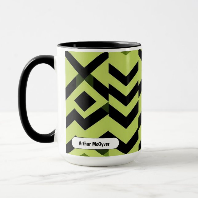 Caneca Black White Wasabi Geometric Sharp Art (Esquerda)
