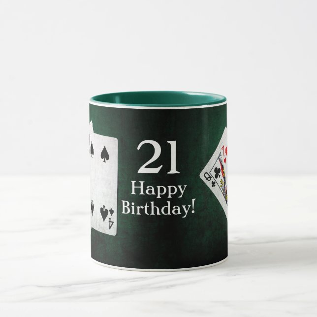Caneca Blackjack 21 pontos Feliz aniversário (Centro)
